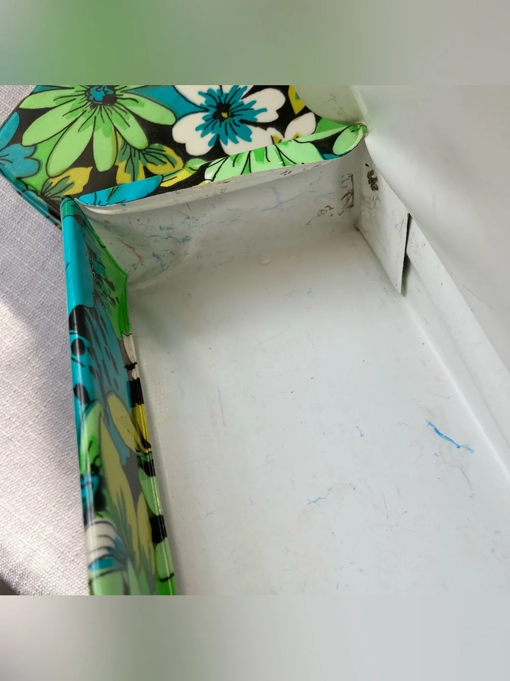 Pair of Vintage Flower Power Vinyl Stationery Boxes!